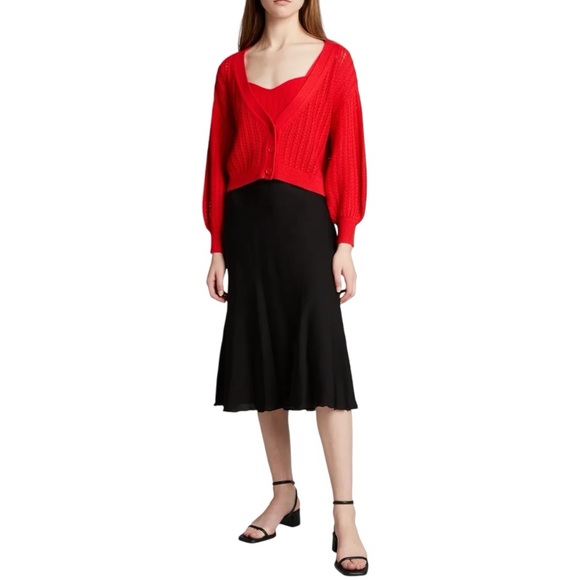 Alice + Olivia Winsor slouchy red cardigan - Picture 4 of 8